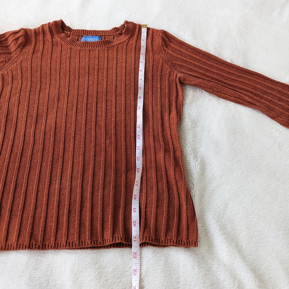 🌷3/15🌷 Simply Vera Wang Burnt Orange Sweater Size XS - Picture 8 of 8